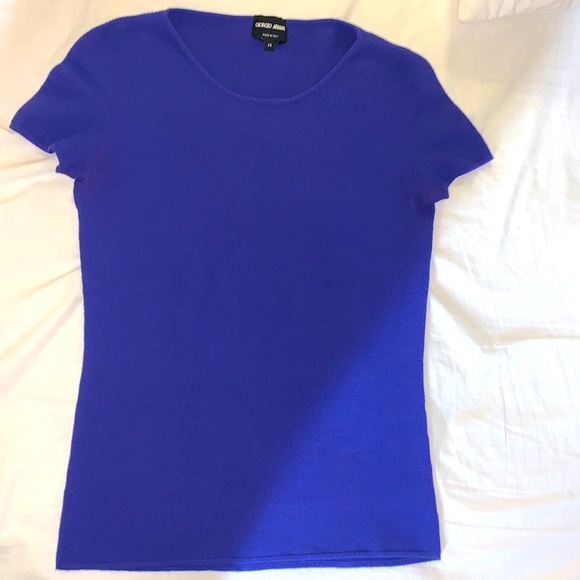 Giorgio Armani Tops - COPY - Giorgio Armani short sleeve top cobalt purple 44 fits small